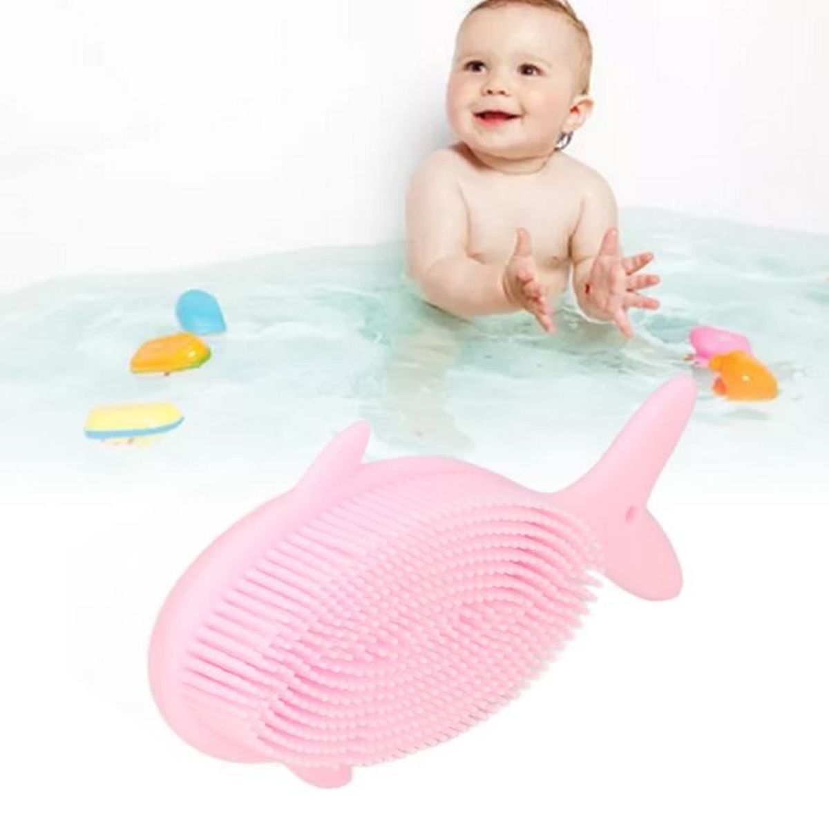 Bonnet de bain silicone rose avec motif d`impression girly