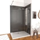 AURLANE Paroi de douche fixe Parma - 140 cm - Verre dépoli 8 mm
