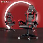 BIGZZIA Fauteuil de Bureau - Chaise Gaming - Siège de Bureau Réglable Gaming Racing - avec coussin et dossier inclinable Rouge