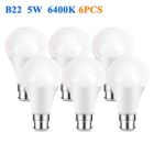 BIVGOCLS- Ampoules LED X6 B22 5W (Equiv.50W) 400Lm 6400K Blanc Froid- Garantie 2 Ans