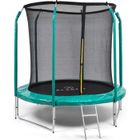 Klarfit Jumpstarter Trampoline de jardin Ø 2,5m - Filet de sécurité - Surface de saut 1,95 m - Charge 120kg max. - Acier - Vert