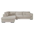 Canapé d'angle gauche XXL 6 places BELAMI en tissu - Beige - L303 x 228 x 86cm - LOUNGITUDE