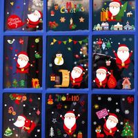 9 pièces-Autocollants de vitrine de Noël-Autocollants statiques-Autocollants de décoration de vacances pour vitre de magasin-BEMSM