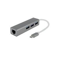 Adaptateur USB-C |HUB USB+ RJ45 | 3 x USB 3.0 +1 x RJ45 Mâle / Femelle