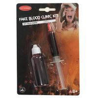 Kit faux sang seringue et bouteille 28ml - Rouge - Halloween