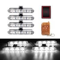 4 Blanc - Lumière stroboscopique 4x4 à LED, télécommande sans fil 12V, Signal Flash de voiture et camion, feu