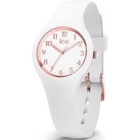 Ice-Watch - ICE glam White Rose-Gold Numbers - Montre blanche pour femme avec bracelet en silicone - 015343 (Extra small)