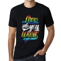 Homme Tee-Shirt Lgbt : Aime Qui Tu Veux – Lgbt Love Who You Want – T-Shirt Vintage Noir