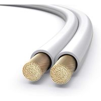 PureLink SP061-100 Cable d'enceinte 2x2,5mm² (99,9% OFC en cuivre massif 0,20 mm) Cable haut-parleur Hifi, 100m, blanc