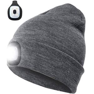 BONNET - CAGOULE Bonnet tricoté à LED - Marque - Gris - Chaud et lavable - Mixte
