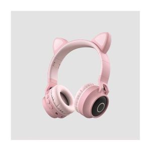 Casque Rose Oreille De Chat Cdiscount