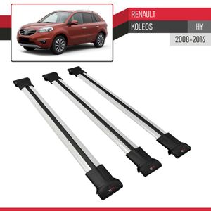 Barres De Toit 3 Rails Apline Pour Renault Laguna 3 Break 2007-2013 - Aluminium Gris, Charge Max 75 Kg (roulant)