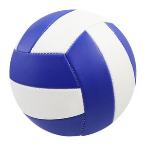 BALLE - BOULE - BALLON Bleu blanc - Volley-ball en cuir PU et caoutchouc, Taille officielle 5, PVC souple, Jeu de loisirs, Entraînem