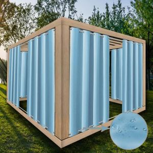PERGOLA Rideau d'extérieur pergola imperméable bleu clair - dimensions L120cm x H100cm - 1 panneau