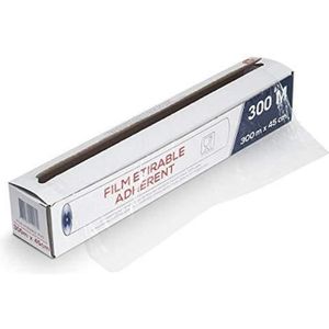 Film Alimentaire Professionnel Sargué - Rouleau De 45 Cm X 300 M En PVC Avec Coupe Jet-Cut
