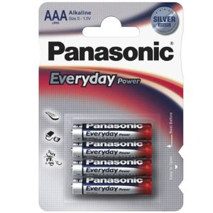 PILES Pile Alcaline Panasonic LR03 AAA EVERYDAY POWER - blister de 4