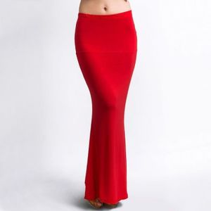 JUPE Jupe Yoga de Femmes Élastique en Forme de Cocon À Taille Haute Longue Maxi Jupe De Large Ouverture - Rouge
