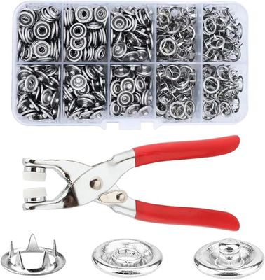 Lot De 5 Boutons Pression En Métal Avec Boucle Invisible Pour Manteaux, Vêtements, Accessoires De Couture, #04 Bleu Marine