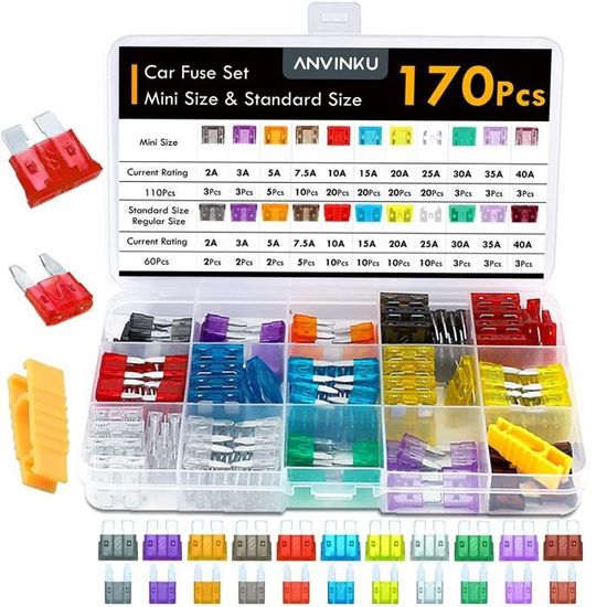 120 PCS 12V-24V Assortis Voiture Fusible à Lame Small, Fusible