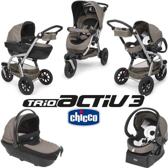 Poussette chicco trio 3 roues online