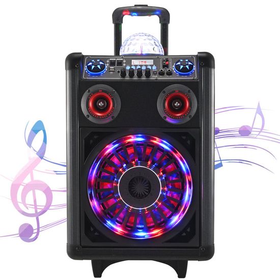 Enceinte Bluetooth Mini JYX - LED Colorées, 24h Autonomie, TWS, Bleue - Portable, Pour Sac à Dos