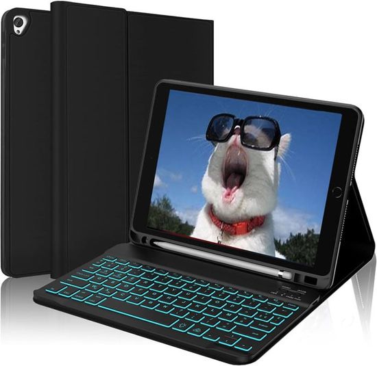 Clavier Bluetooth Amovible Pour IPad 10.2" & 10.5" - Rétroéclairage 7 Couleurs, AZERTY Français, Support Stylo - 3
