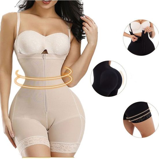 Shapewear Body Femme Gainant Col U Sans Bretelles - Corsage Sculptant Avec Bretelles Transparentes