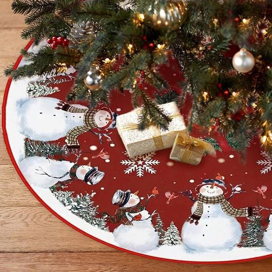Tapis Sapin De Noel Blanc Lewondr Jupe De Sapin De Noël, 91CM Jupe Arbre De Noël Décorative Avec Cache Pied Sapin De Noel