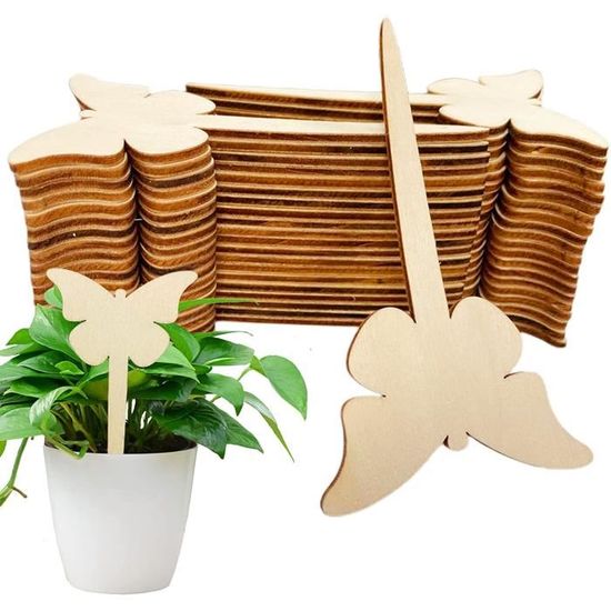 20 étiquettes De Plantes En Bois Tableau Noir - 6x18 Cm - Réutilisables, Pour Jardin, Potager, Plantes D'intérieur Et Décoration