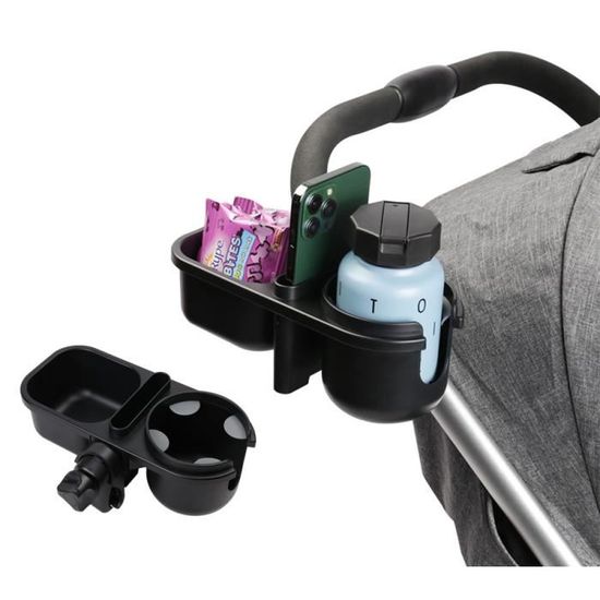 Porte-Gobelet Poussette Universel Rotation 360° - Support Bouteille Vélo Fauteuil Roulant Compatible 1.5-4.2cm