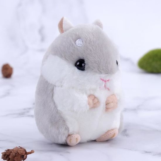 Gris Porte cles Kawaii en peluche pour enfants Jouets Hamster Mignon Pendentif pour sac a dos En forme Cdiscount Jeux Jouets