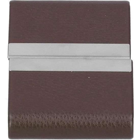 Porte-cartes De Visite En Acier Inoxydable Et Cuir - Étui Professionnel élégant - Pour Hommes Et Femmes - 3