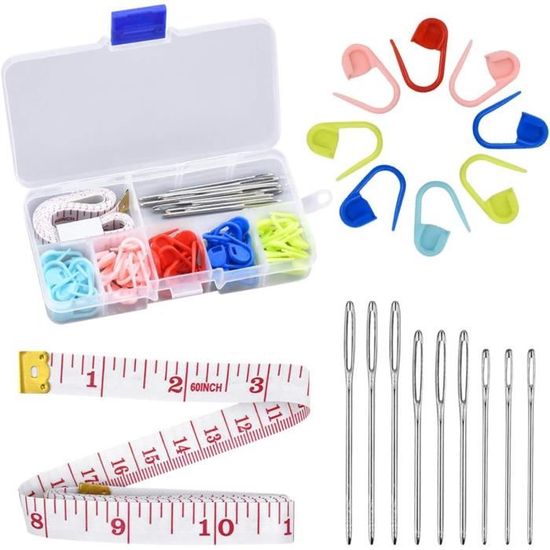 Lot De 12 Aiguilles à Coudre à Gros Chas En Acier Inoxydable Avec Gros Chas Et 2 Enfile