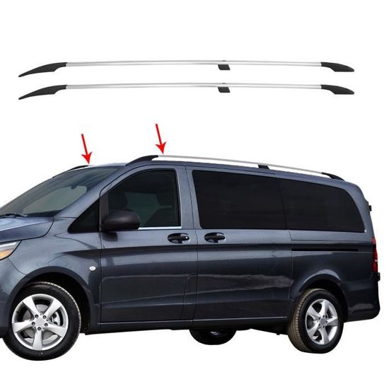 Barres De Toit Longitudinales Pour Fiat Scudo 2006-2016 L2 Long - Aluminium Gris - Charge 75kg