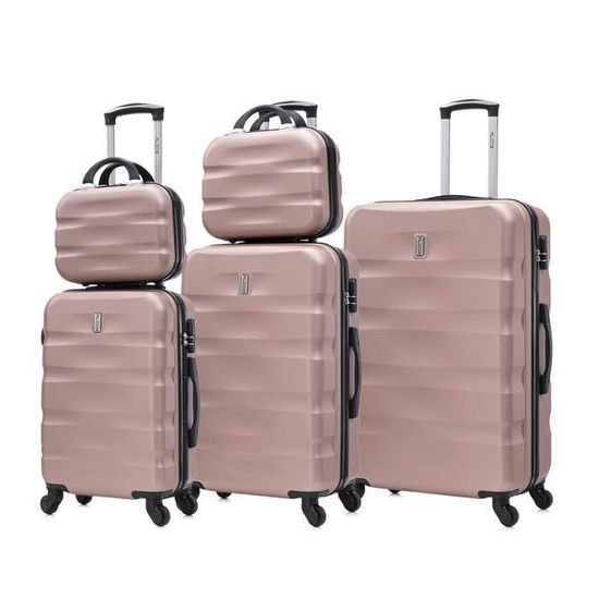 Set De Valises Rigides CELIMS 6 Pièces - Cabine, Moyenne, Grande Et 2 Vanity (Noir)