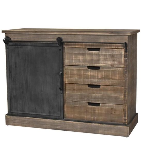 Bahut Console Commode Meuble Cuisine Salon Bois Fer Campagne