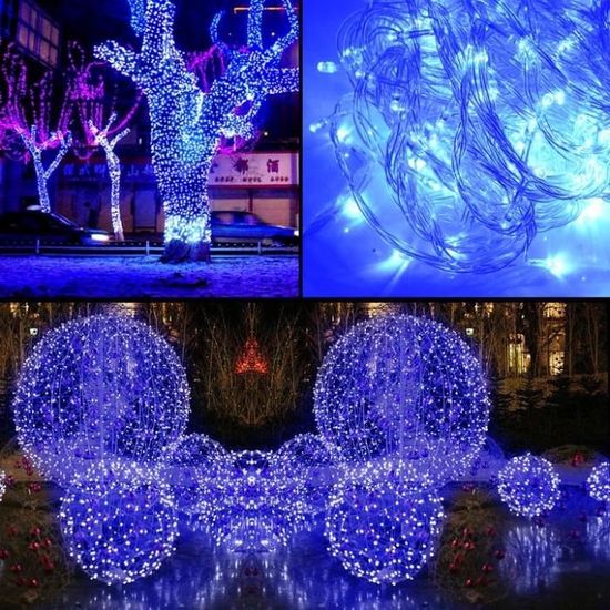 10M 100 LED Bleu Lumière Noël Fête Décoration festival cordes Lampe