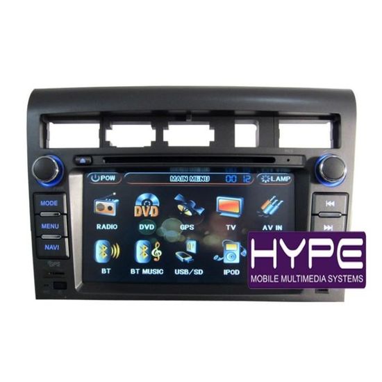 HYPE HSB8848GPS Autoradio 2 DIN GPS 18cm DVD IPOD USB SD Pour OPEL