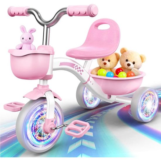 TOYZ - Tricycle Évolutif pour Enfants Saber - Vélo à 3 Roues pour Garçons et Filles - Tricycle avec Canne Parentale - Vélo Enfant avec Dossier et Ceinture de Sécurité - 51x104x101