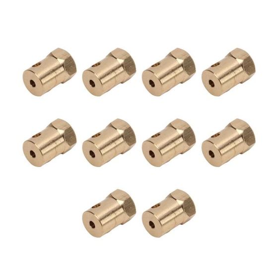 Lot De 6 Raccords D'arbre En Laiton 3mm à 4mm - Avec Vis Et Clé, Pour Moteurs RC, Robots, Modélisme