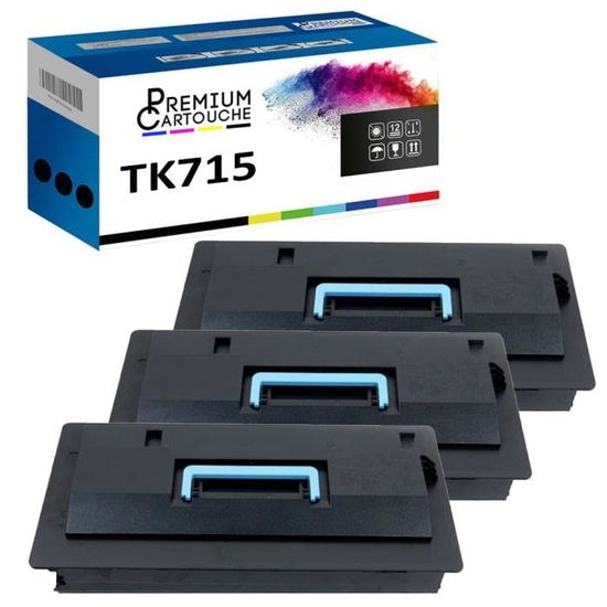 Toner TK715 1T02GR0EU0 Noir x3 Compatible pour Kyocera KM 3050 Kyocera KM 4050 Kyocera KM 5050