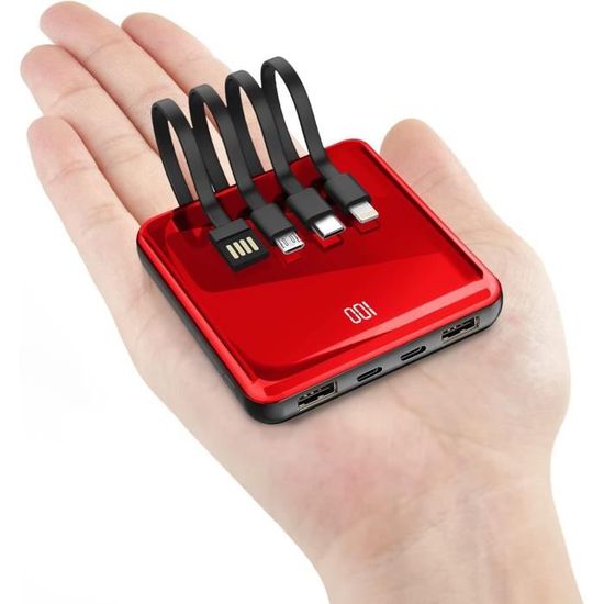 Power Bank Solaire 26800mAh Avec Charge Sans Fil Et 4 Câbles Intégrés - Charge Rapide USB-C, Lampe Torche LED, étanche IPX7, Pour Camping Et Voyage