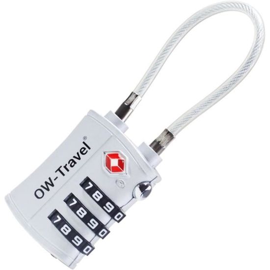 Cadenas à Combinaison TSA ANVIL Avec Câble - Pour Bagages - Approuvé Par La Sécurité Aérienne