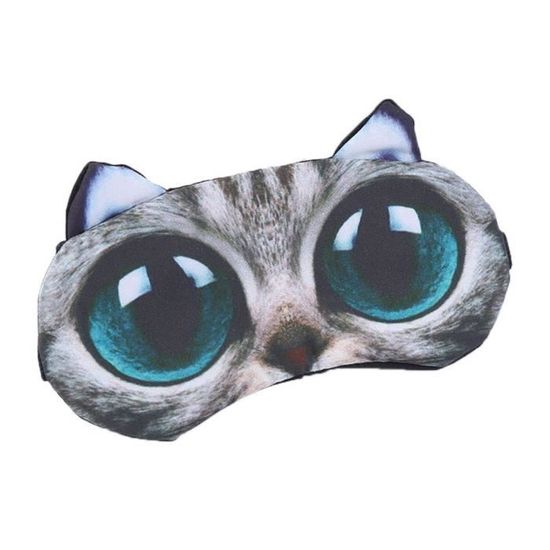 M17 Masque Pour Les Yeux 3d Marrant Animal Dessin Anime Chat Chien Imprime Pansements Oculaires Masque De Sommeil Coton