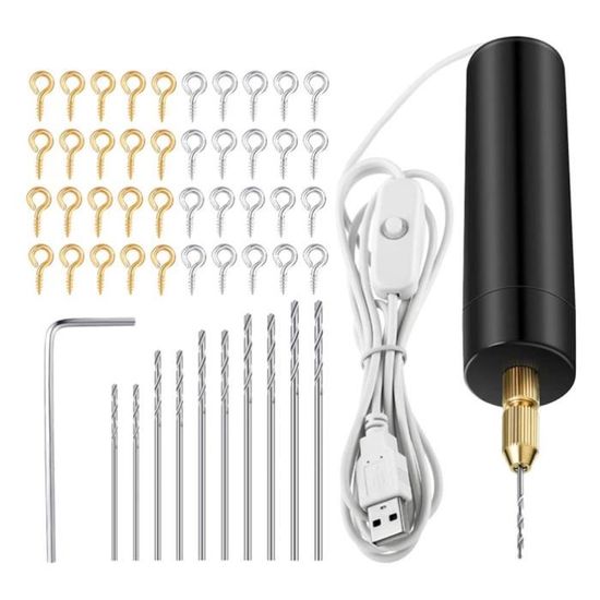 Mini Perceuse à Main Twist Drill Bits - Ensemble Pin Vise Stylo Avec 10 Forets, Poignée Filetée Pour Bijoux, Bois, Ambre Et Modélisme
