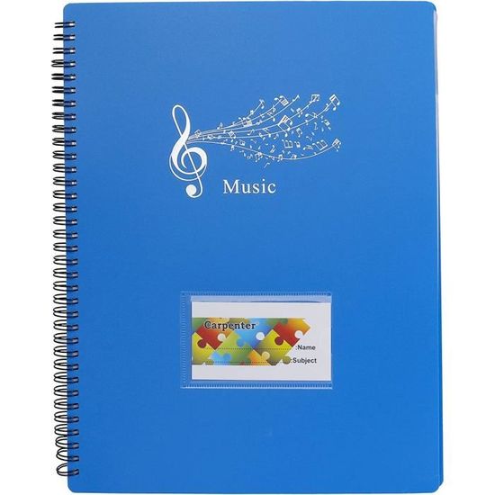 Classeur Partitions A4 – 40 Pochettes (80 Pages), étanche, Pour Piano, Dessin, Documents – Couverture Piano