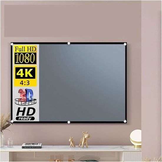 Écran De Projection Portable HD 16:9 - Tissu Polyester Anti-Plis - Taille 60 à 150 Pouces - Pour Cinéma Maison, Intérieur/Extérieur - 9