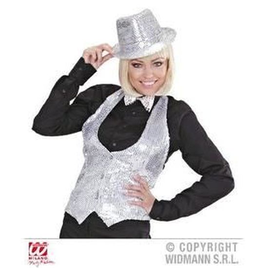 Gilet pailleté argent femme outlet