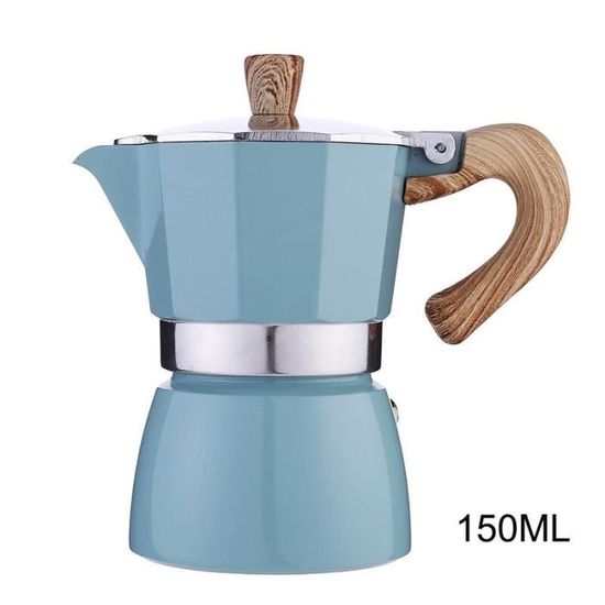 Blue 150ml -cafetière Moka en aluminium,150-300ml,Extraction haute pression,filtre à expresso italien,maison,extérieur,poêle à