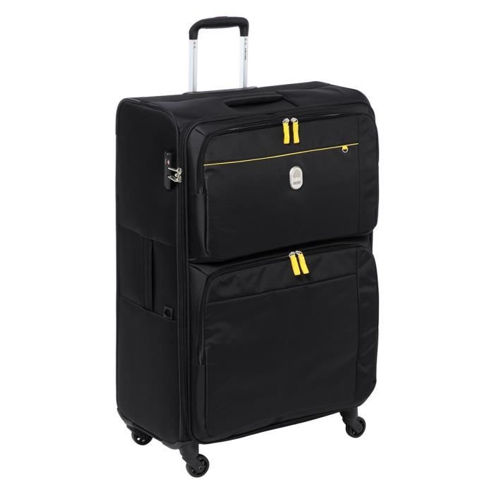 VISA DELSEY Valise Trolley Souple 4 Roues 78cm DORSET Noir